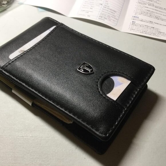 Money Clip RIO Mens Black Wallets slim Front Pocket RFID Blocking Card Holder - Picture 1 of 10